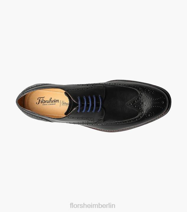 D280251 Schwarz Schuhwerk Männer Florsheim Salerno Wingtip Oxford