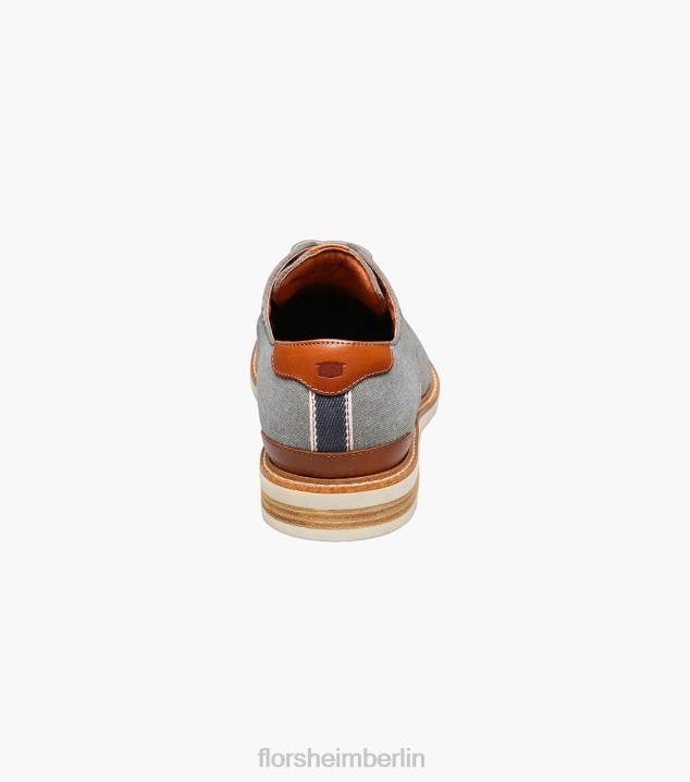 D280319 grau Schuhwerk Männer Florsheim Highland-Canvas-Oxford mit glatter Zehenpartie