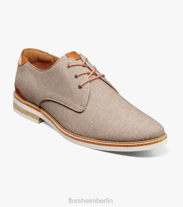 D280320 Sand Schuhwerk Männer Florsheim Highland-Canvas-Oxford mit glatter Zehenpartie
