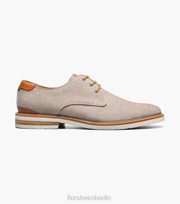 D280320 Sand Schuhwerk Männer Florsheim Highland-Canvas-Oxford mit glatter Zehenpartie