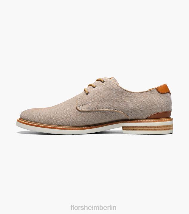 D280320 Sand Schuhwerk Männer Florsheim Highland-Canvas-Oxford mit glatter Zehenpartie