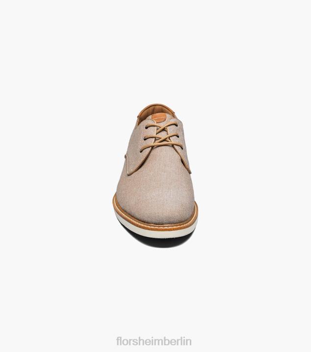 D280320 Sand Schuhwerk Männer Florsheim Highland-Canvas-Oxford mit glatter Zehenpartie