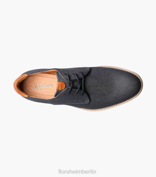 D280321 Marine Schuhwerk Männer Florsheim Highland-Canvas-Oxford mit glatter Zehenpartie