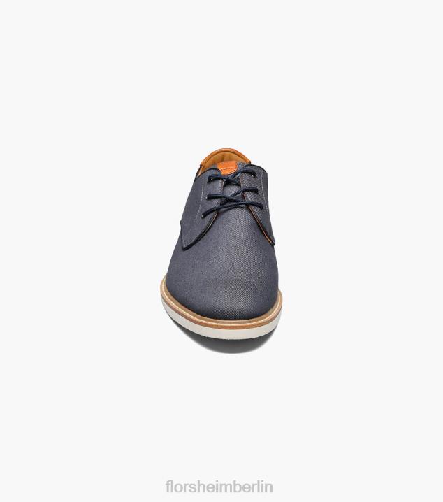 D280321 Marine Schuhwerk Männer Florsheim Highland-Canvas-Oxford mit glatter Zehenpartie