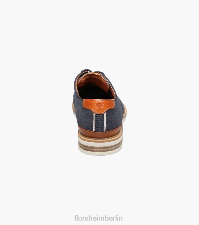 D280321 Marine Schuhwerk Männer Florsheim Highland-Canvas-Oxford mit glatter Zehenpartie