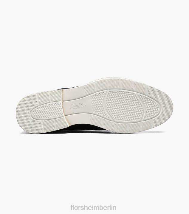 D280322 Schwarz Schuhwerk Männer Florsheim Highland-Canvas-Oxford mit glatter Zehenpartie