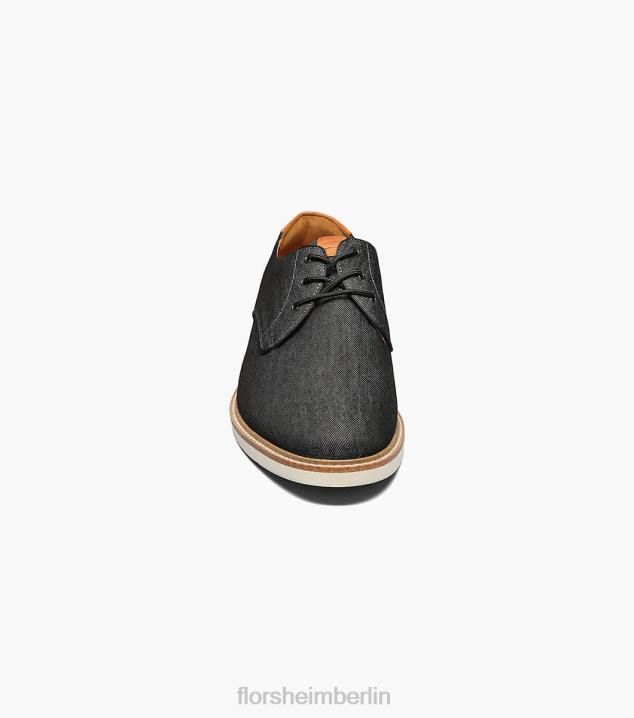 D280322 Schwarz Schuhwerk Männer Florsheim Highland-Canvas-Oxford mit glatter Zehenpartie