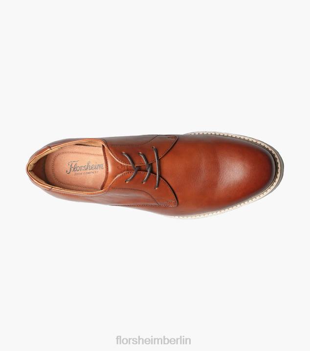 D280323 Cognac Schuhwerk Männer Florsheim Highland Plain Toe Oxford