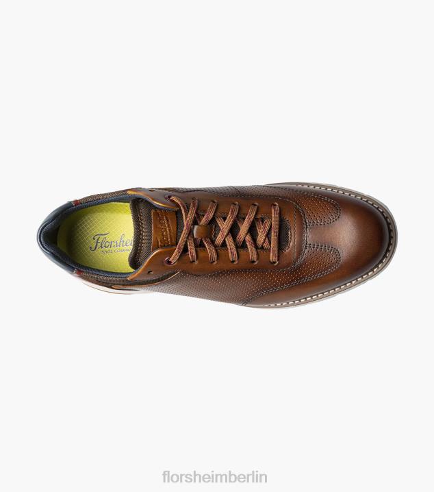 D28037 Cognac Schuhwerk Männer Florsheim Frenzi T-Toe Oxford
