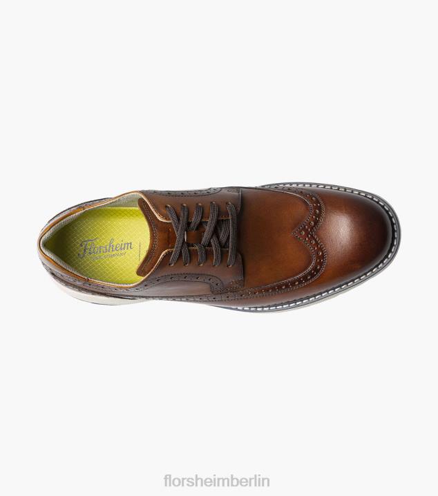 D28039 Cognac-Multi Schuhwerk Männer Florsheim Frenzi Wingtip Oxford