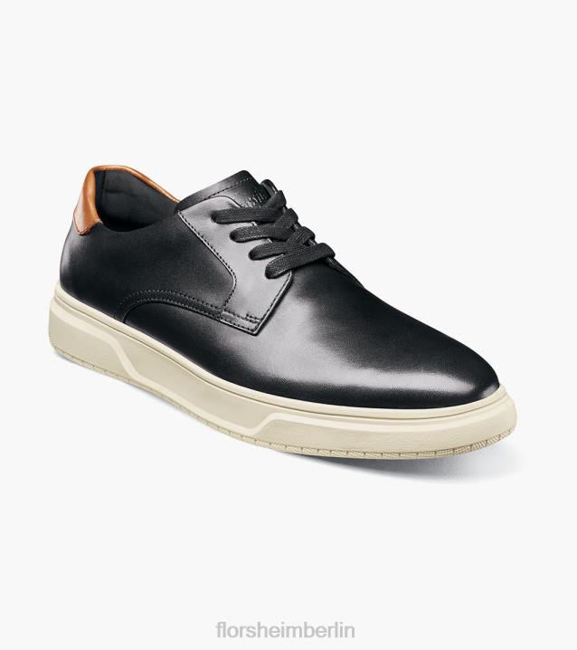 D280401 Schwarz Schuhwerk Männer Florsheim Hochwertiges Oxford-Gewebe mit Stahlkappe und einfacher Zehenpartie