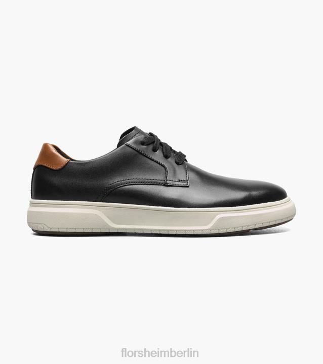 D280401 Schwarz Schuhwerk Männer Florsheim Hochwertiges Oxford-Gewebe mit Stahlkappe und einfacher Zehenpartie