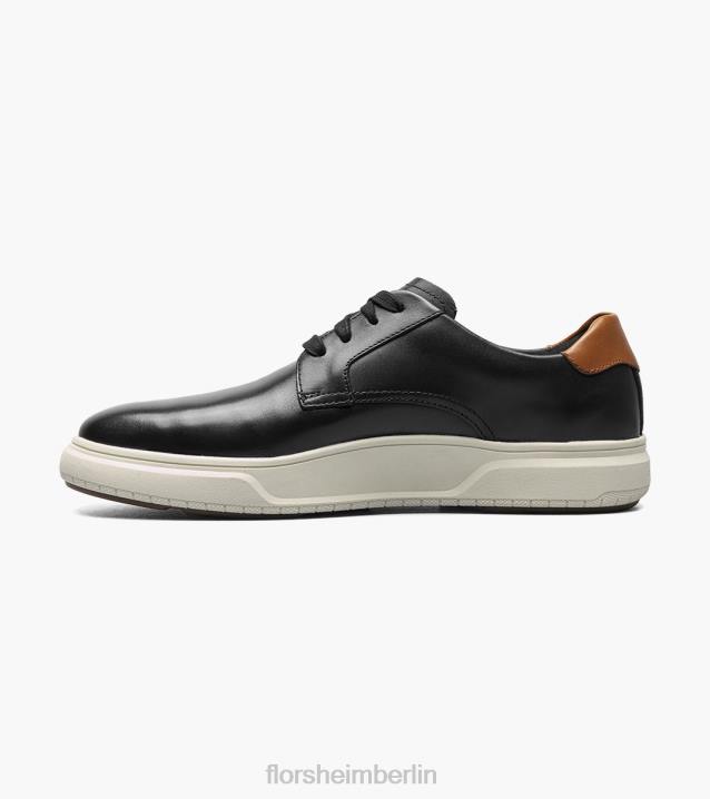D280401 Schwarz Schuhwerk Männer Florsheim Hochwertiges Oxford-Gewebe mit Stahlkappe und einfacher Zehenpartie