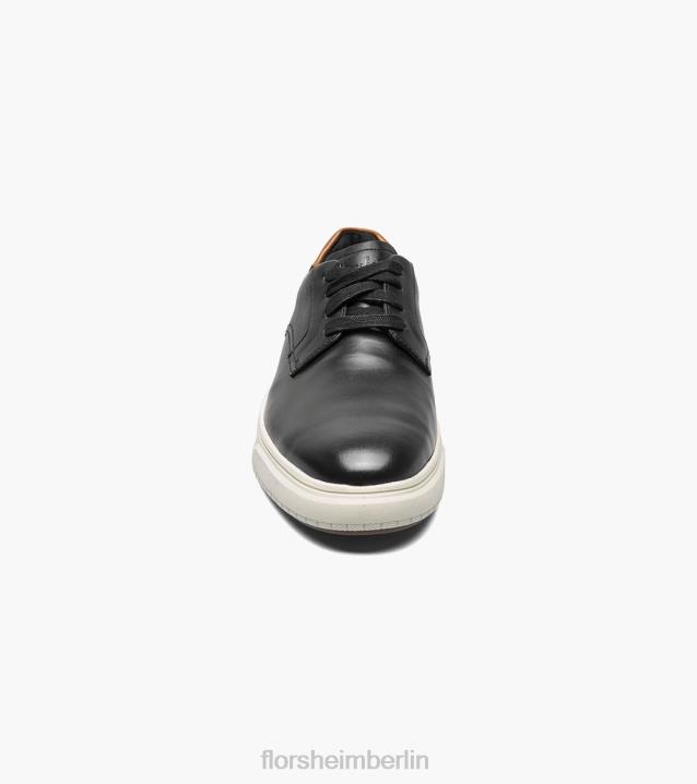 D280401 Schwarz Schuhwerk Männer Florsheim Hochwertiges Oxford-Gewebe mit Stahlkappe und einfacher Zehenpartie