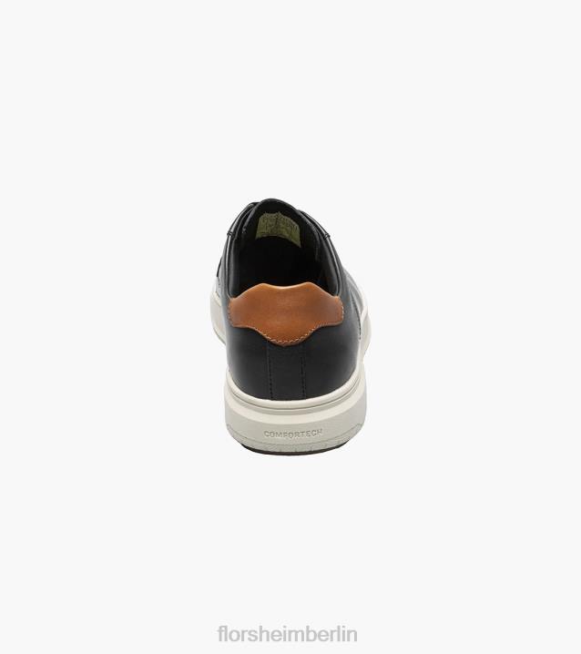 D280401 Schwarz Schuhwerk Männer Florsheim Hochwertiges Oxford-Gewebe mit Stahlkappe und einfacher Zehenpartie