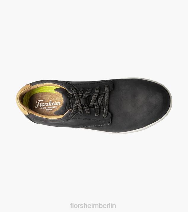 D280403 Schwarz Schuhwerk Männer Florsheim Crossover-Work-Stahlkappe, glatte Oxford-Zehenkappe