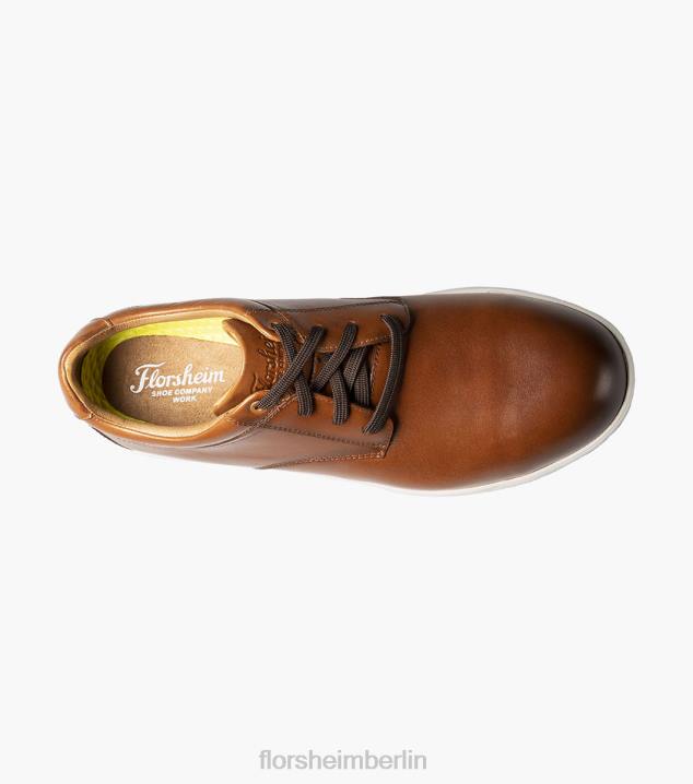 D280404 Cognac Schuhwerk Männer Florsheim Crossover-Work-Stahlkappe, glatte Oxford-Zehenkappe