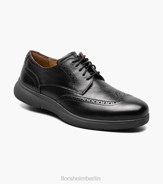 D280405 Schwarz Schuhwerk Männer Florsheim Flair Work Steel Toe Wingtip Oxford