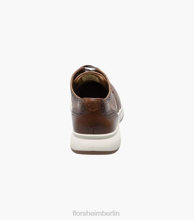 D280406 Cognac Schuhwerk Männer Florsheim Flair Work Steel Toe Wingtip Oxford