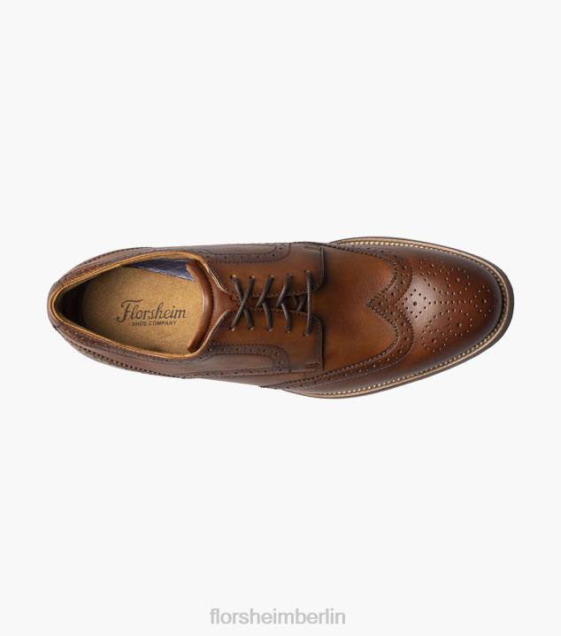 D28051 Cognac Schuhwerk Männer Florsheim Rucci Wingtip Oxford