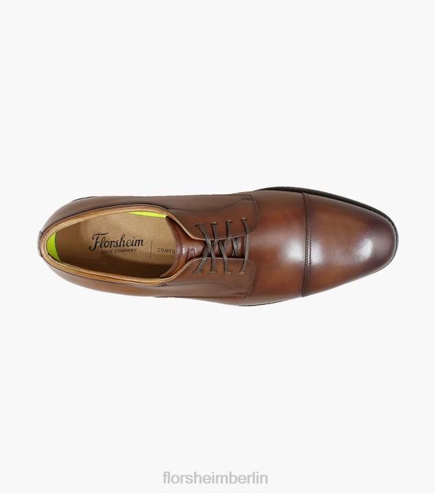 D28071 Cognac Schuhwerk Männer Florsheim Azzio Cap Toe Oxford