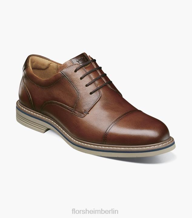 D28088 Cognac fiel Schuhwerk Männer Florsheim Norwalk Cap Toe Oxford