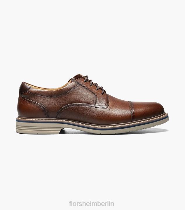 D28088 Cognac fiel Schuhwerk Männer Florsheim Norwalk Cap Toe Oxford