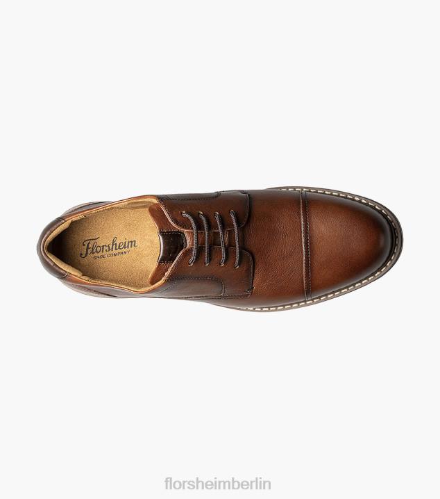 D28088 Cognac fiel Schuhwerk Männer Florsheim Norwalk Cap Toe Oxford