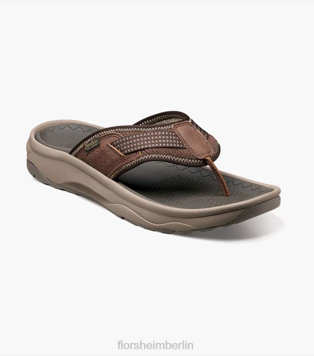 D280369 braunes Ch Schuhwerk Männer Florsheim Tread Lite 2 Zehenstegsandale
