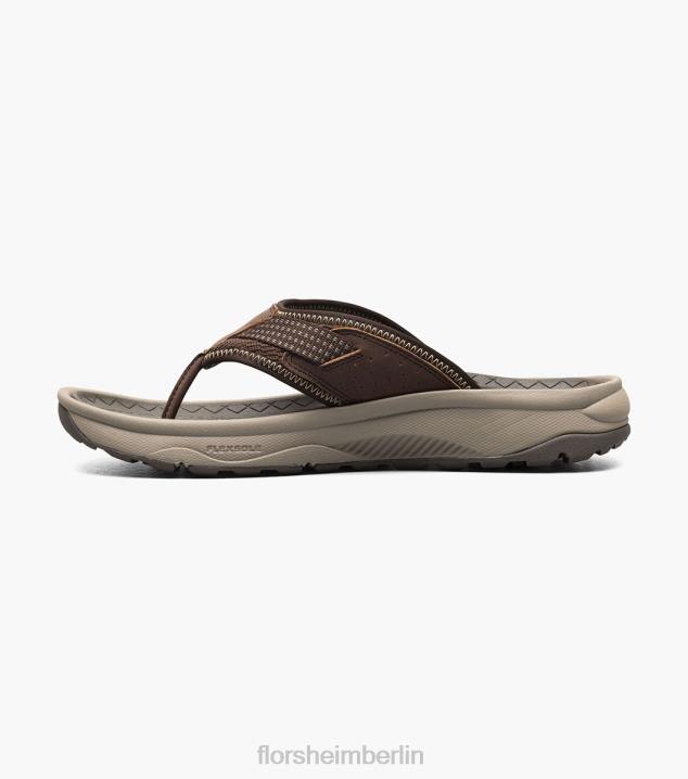 D280369 braunes Ch Schuhwerk Männer Florsheim Tread Lite 2 Zehenstegsandale