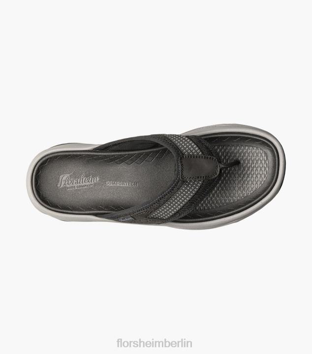 D280372 Schwarz Schuhwerk Männer Florsheim Tread Lite 2 Zehenstegsandale