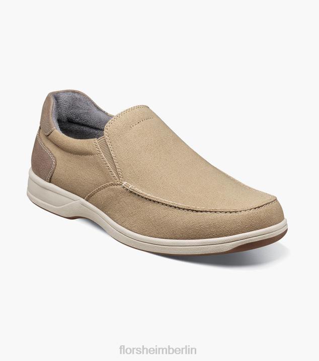 D28010 Sand Multi Schuhwerk Männer Florsheim Moc-Toe-Slipper aus Canvas am Seeufer