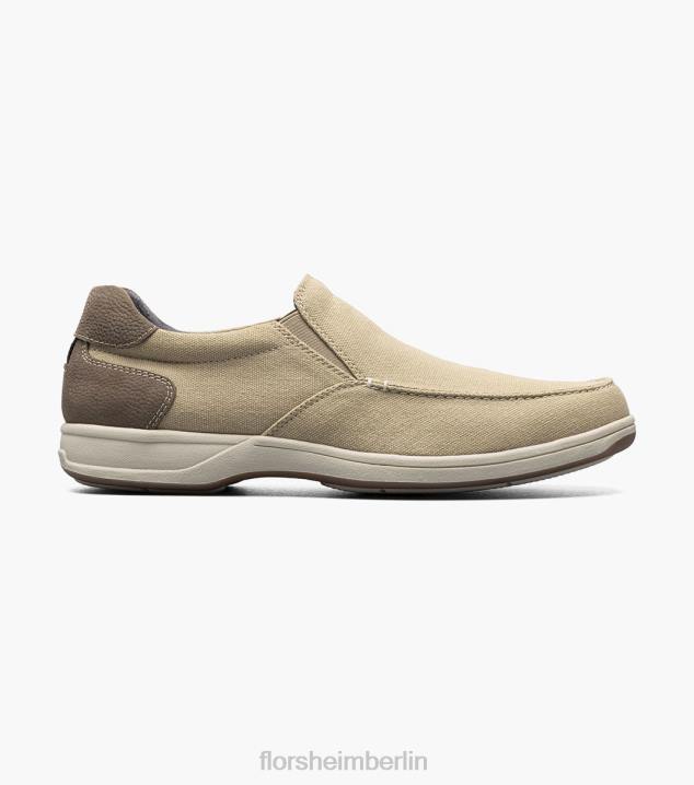 D28010 Sand Multi Schuhwerk Männer Florsheim Moc-Toe-Slipper aus Canvas am Seeufer