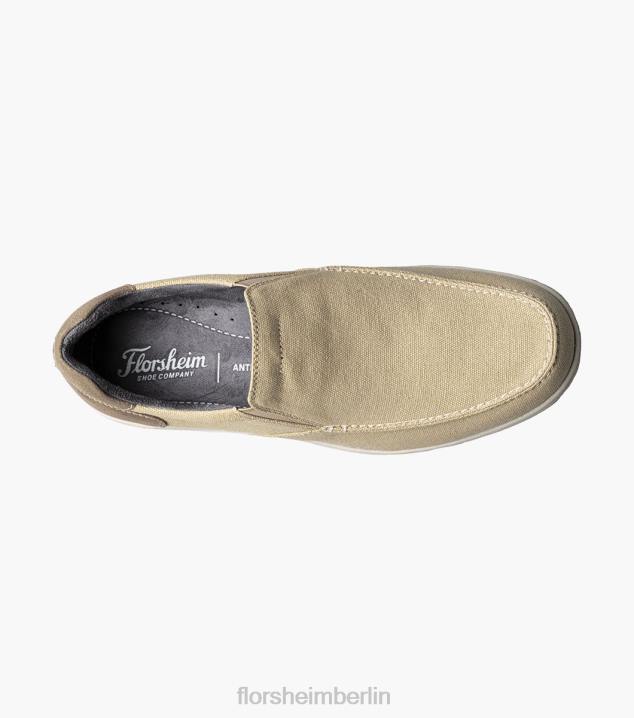D28010 Sand Multi Schuhwerk Männer Florsheim Moc-Toe-Slipper aus Canvas am Seeufer