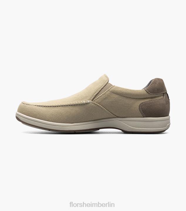 D28010 Sand Multi Schuhwerk Männer Florsheim Moc-Toe-Slipper aus Canvas am Seeufer