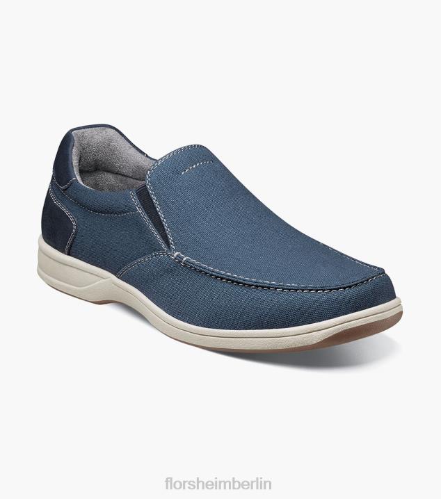 D28011 Marine Schuhwerk Männer Florsheim Moc-Toe-Slipper aus Canvas am Seeufer