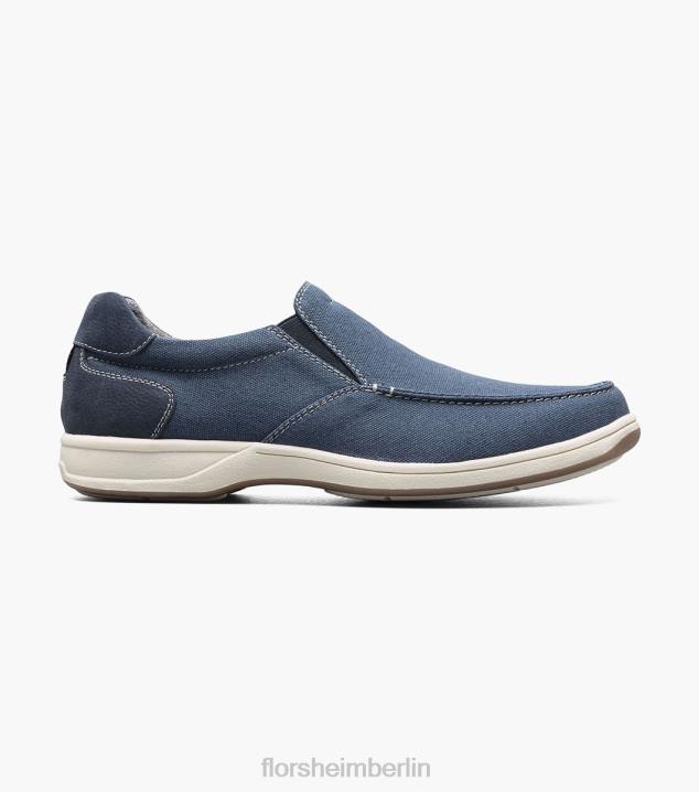 D28011 Marine Schuhwerk Männer Florsheim Moc-Toe-Slipper aus Canvas am Seeufer