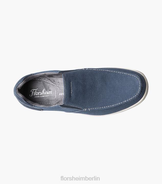 D28011 Marine Schuhwerk Männer Florsheim Moc-Toe-Slipper aus Canvas am Seeufer