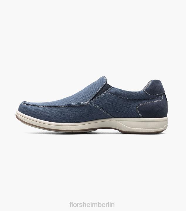 D28011 Marine Schuhwerk Männer Florsheim Moc-Toe-Slipper aus Canvas am Seeufer
