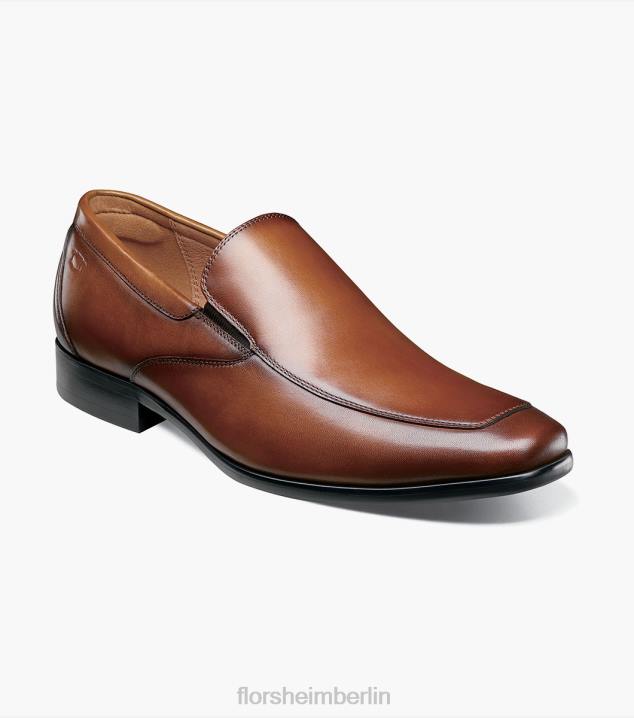 D280123 Cognac glatt Schuhwerk Männer Florsheim Postino 2 Moc Toe Venetian Slip-on