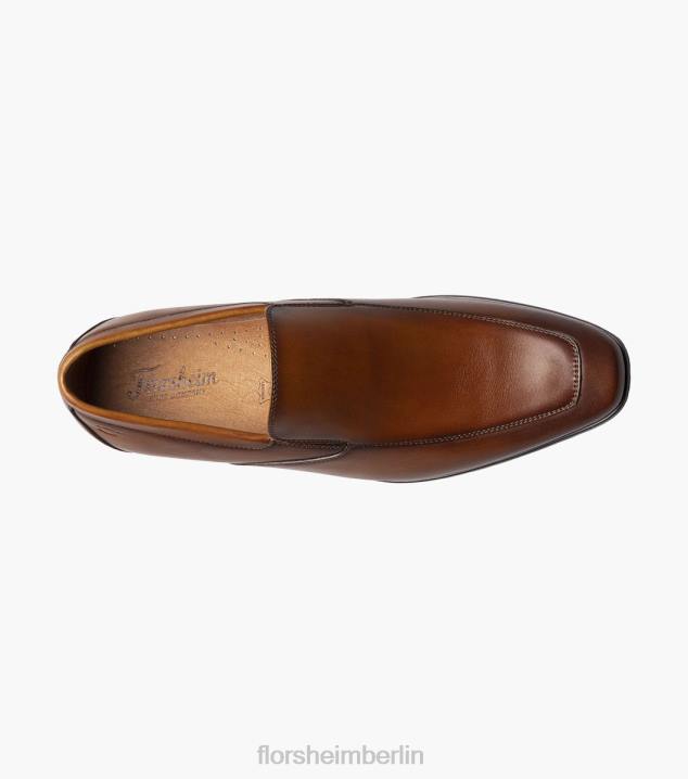 D280123 Cognac glatt Schuhwerk Männer Florsheim Postino 2 Moc Toe Venetian Slip-on