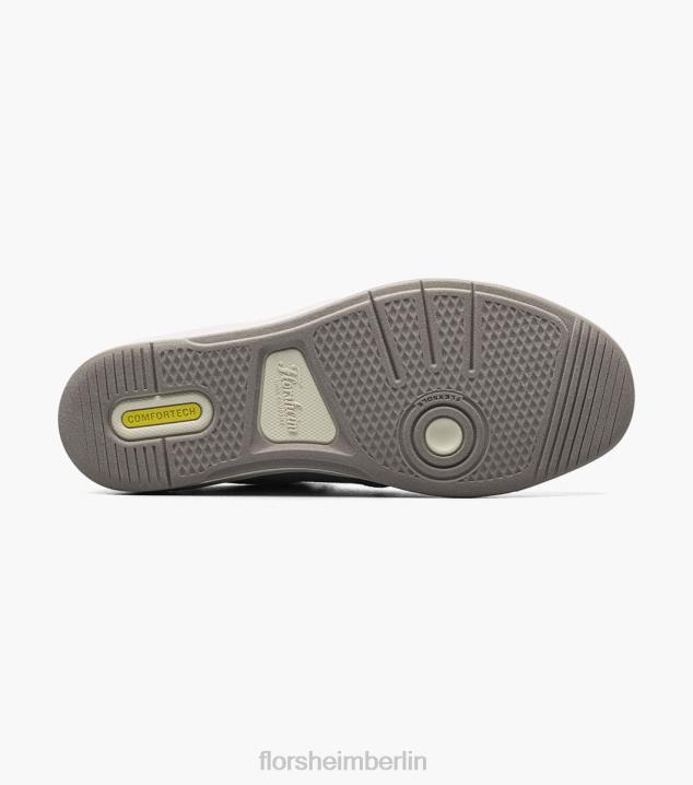 D28013 hellgrau Schuhwerk Männer Florsheim Crossover-Canvas-Slipper mit schlichter Zehenpartie