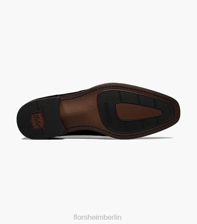 D280145 Schwarz Schuhwerk Männer Florsheim Sorrento Single Monk Strap mit schlichter Zehenpartie