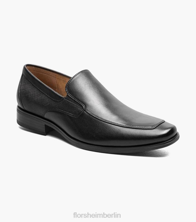 D280154 Schwarz Schuhwerk Männer Florsheim Jackson Moc Toe Slip-on
