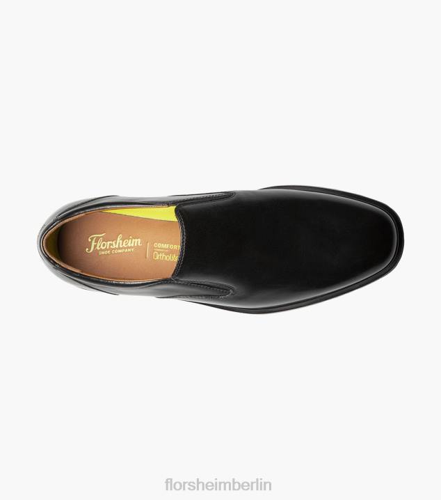 D280191 Schwarz Schuhwerk Männer Florsheim Forecast wasserdichter Slip-On mit schlichter Zehenpartie