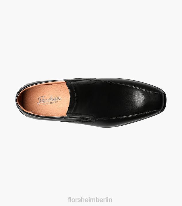 D280195 schwarz glatt Schuhwerk Männer Florsheim Postino 2 Bike Toe Slip On