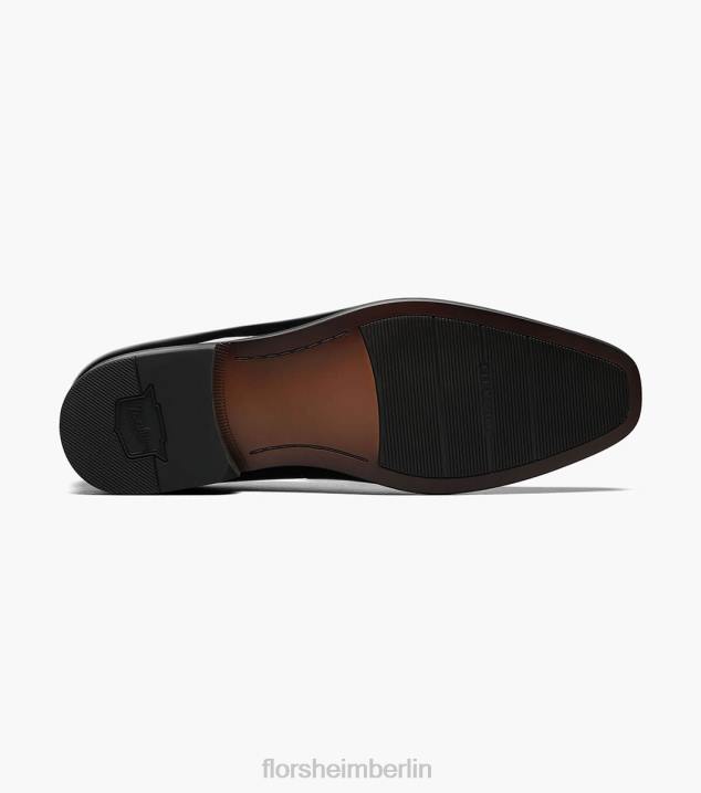 D280196 schwarzes Lackleder Schuhwerk Männer Florsheim Postino 2 Slip-On mit schlichter Zehenpartie
