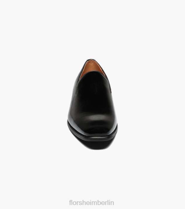 D280196 schwarzes Lackleder Schuhwerk Männer Florsheim Postino 2 Slip-On mit schlichter Zehenpartie
