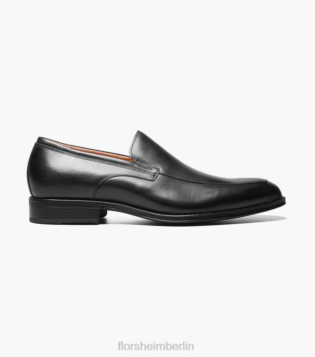 D280258 Schwarz Schuhwerk Männer Florsheim Amelio Moc-Toe-Slipper im venezianischen Stil