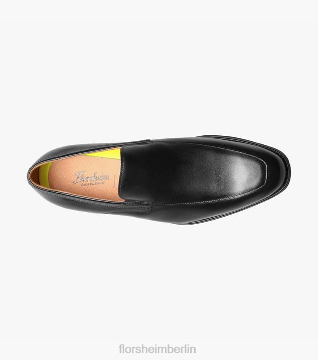 D280258 Schwarz Schuhwerk Männer Florsheim Amelio Moc-Toe-Slipper im venezianischen Stil